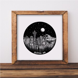 Seattle, Washington Skyline Fine Art Print