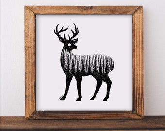 Forested Deer Art Print