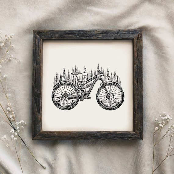 Buy Forested Bicycle Art Print Wanderlust Wall Art Bicycle Lover