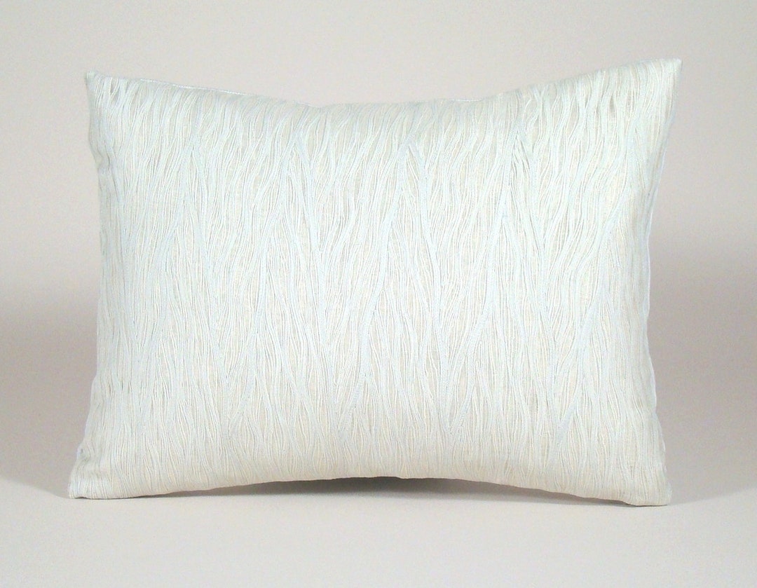 White Textured Pillow Cover, Silk Obi Pillow, Designer Lumbar Pillow