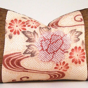 Silk Shibori Lumbar Pillow Cover: Upcycled Vintage Kimono