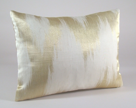 Metallic gold lumbar clearance pillow