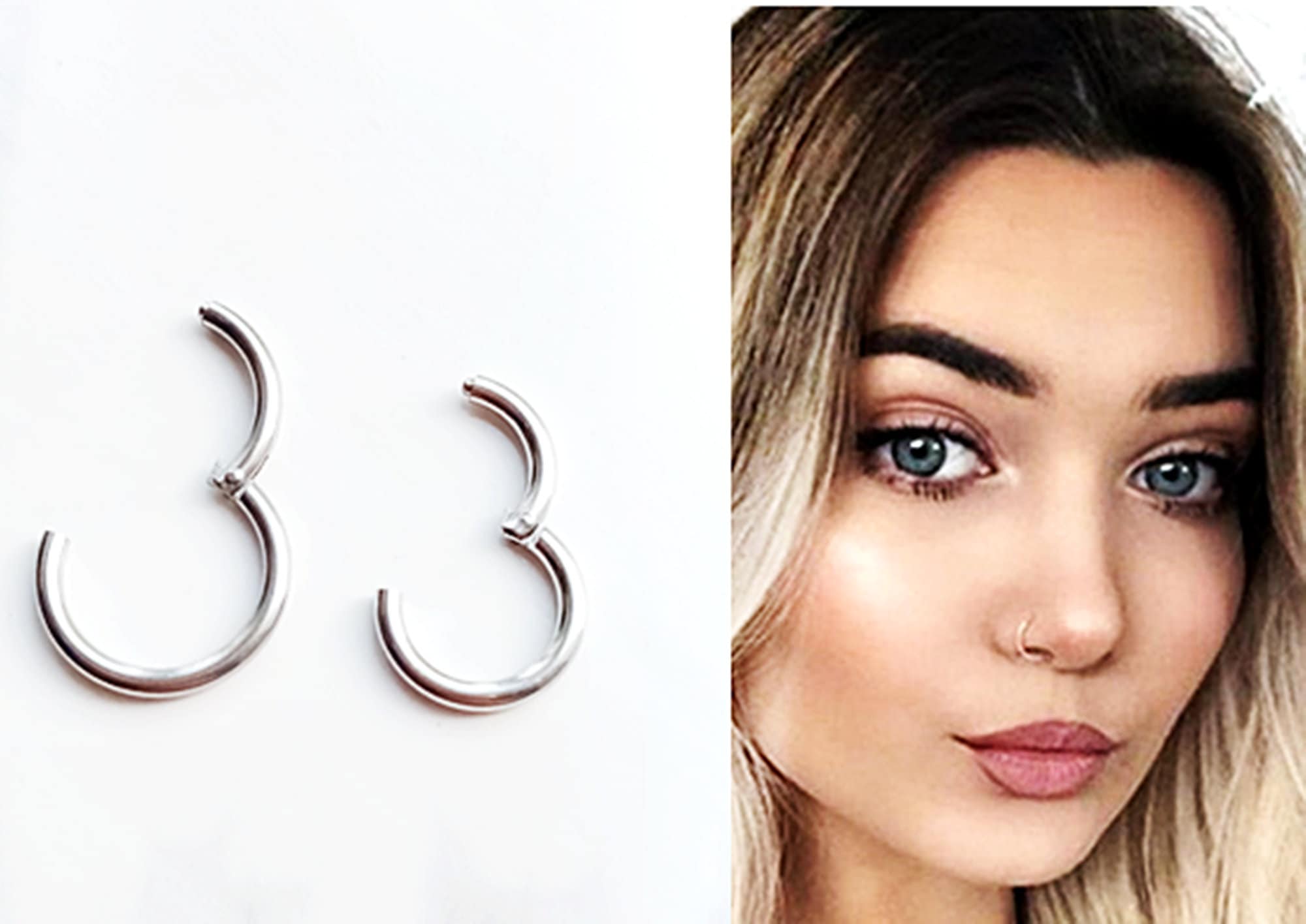 Simple Small Nose Stud Ring Nose Hoop Cartilage Hoop Ring | Etsy