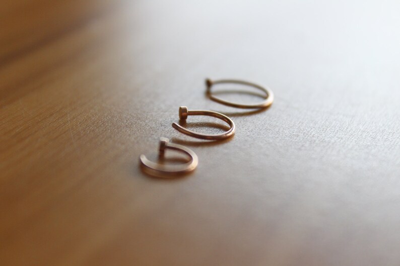 22g Rose Gold Cartilage Earring Helix Ring Hoop Custom Sizes - Etsy