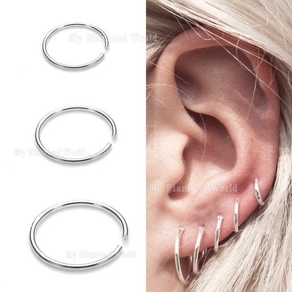 Cartilege Hoop, Helix Hoop, Tragus Hoop, Nose Hoop Ring piercing