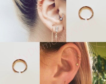 Small Thin Surgical Steel Seamless Nose Ring/ Tragus Hoop/ Cartilage Helix Ring