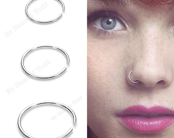 Small Thin Surgical Steel Seamless Nose Ring/ Tragus Hoop/ Cartilage Helix Ring