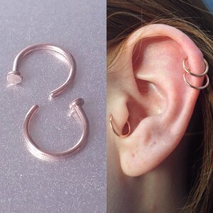 FREE SHIPPING Cartilage Earring Helix Ring Hoop, Simple Cartilage Hoop, Silver Septum/Nose/Cartilage/Helix/Tragus Ring Hoop Nose Hoop