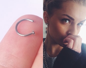 Eenvoudige kleine neus stud ring, neus hoepel, kraakbeen hoepel ring, neus ring, zilveren hoepel, aangepaste maten 22 gauge 6mm, 8mm, 10mm