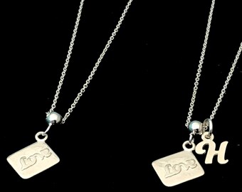 Sterling Silver Love Letter Necklace: Envelope Pendant, Dainty Chain