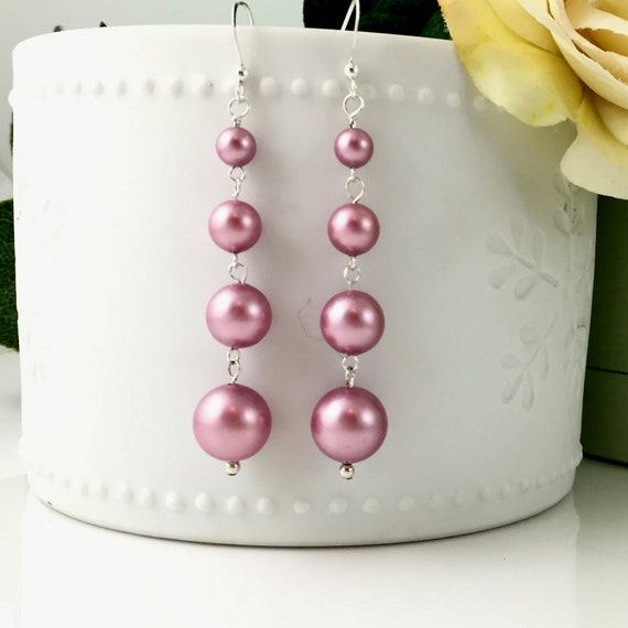 Flower Earrings with Swarovski(R) Crystal Rose Pink Sterling Silver Flower Earrings with Swarovski(R) Crystal Rose Pink Sterling Silver