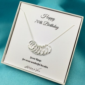70th Birthday Gift Necklace, Birthday Gift For Her, Sister, Mom, Grandma, Great Grandma, Aunt, Friend, Seven Circles Necklace