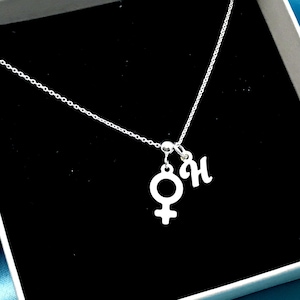 Female Symbol Necklace, Venus symbol necklace, Sterling Silver feminism jewellery, Gift For her, Birthday Gift, Valentines Gift, Christmas