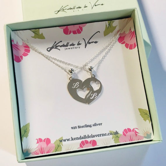 Engraved His Hers Matching Moon Couple Necklaces Gift Set Sterling Silver –  Gullei