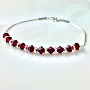 Sterling Silver Swarovski Crystal Birthstone Bracelet - January