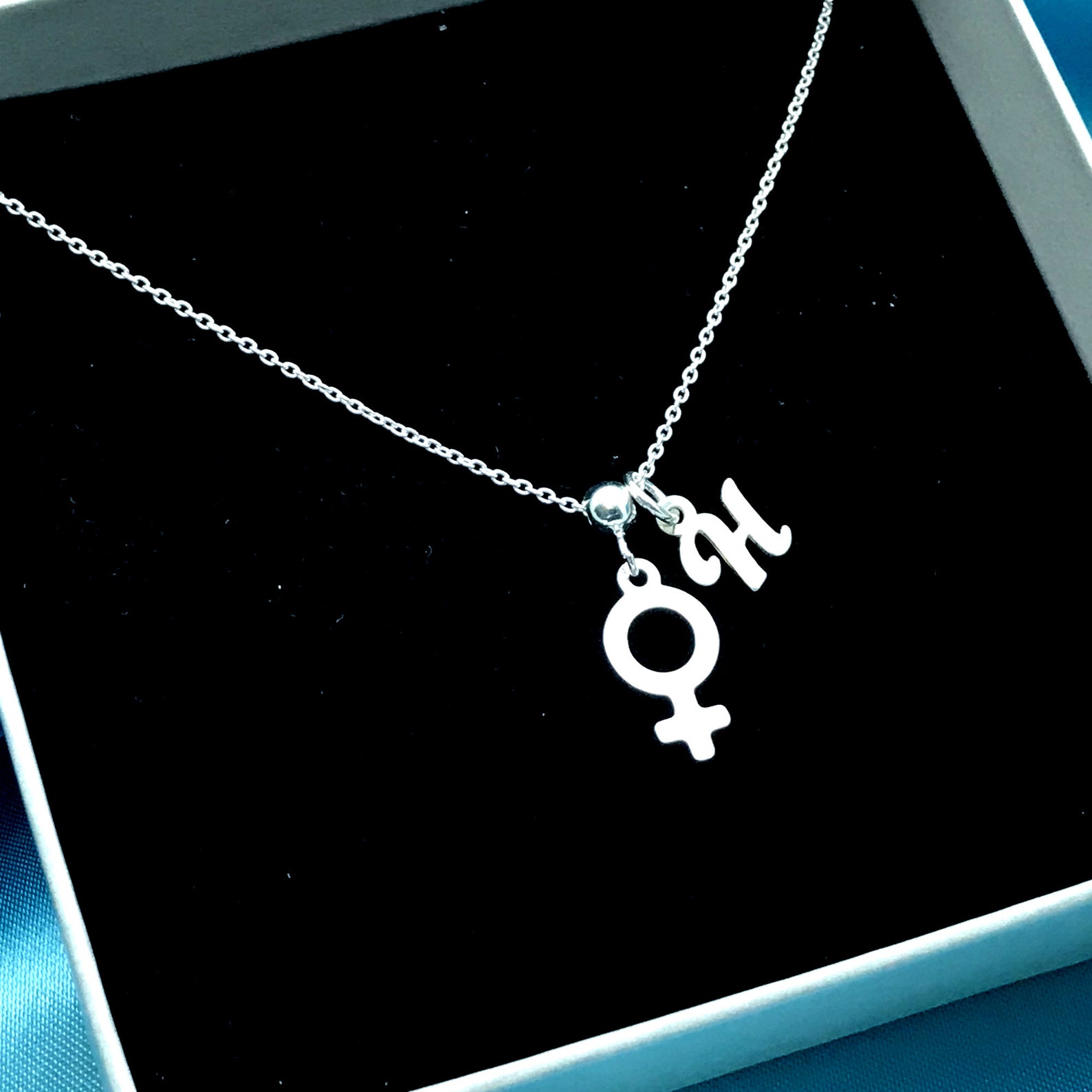 Female Symbol Necklace Venus Symbol Necklace Sterling Silver Etsy UK