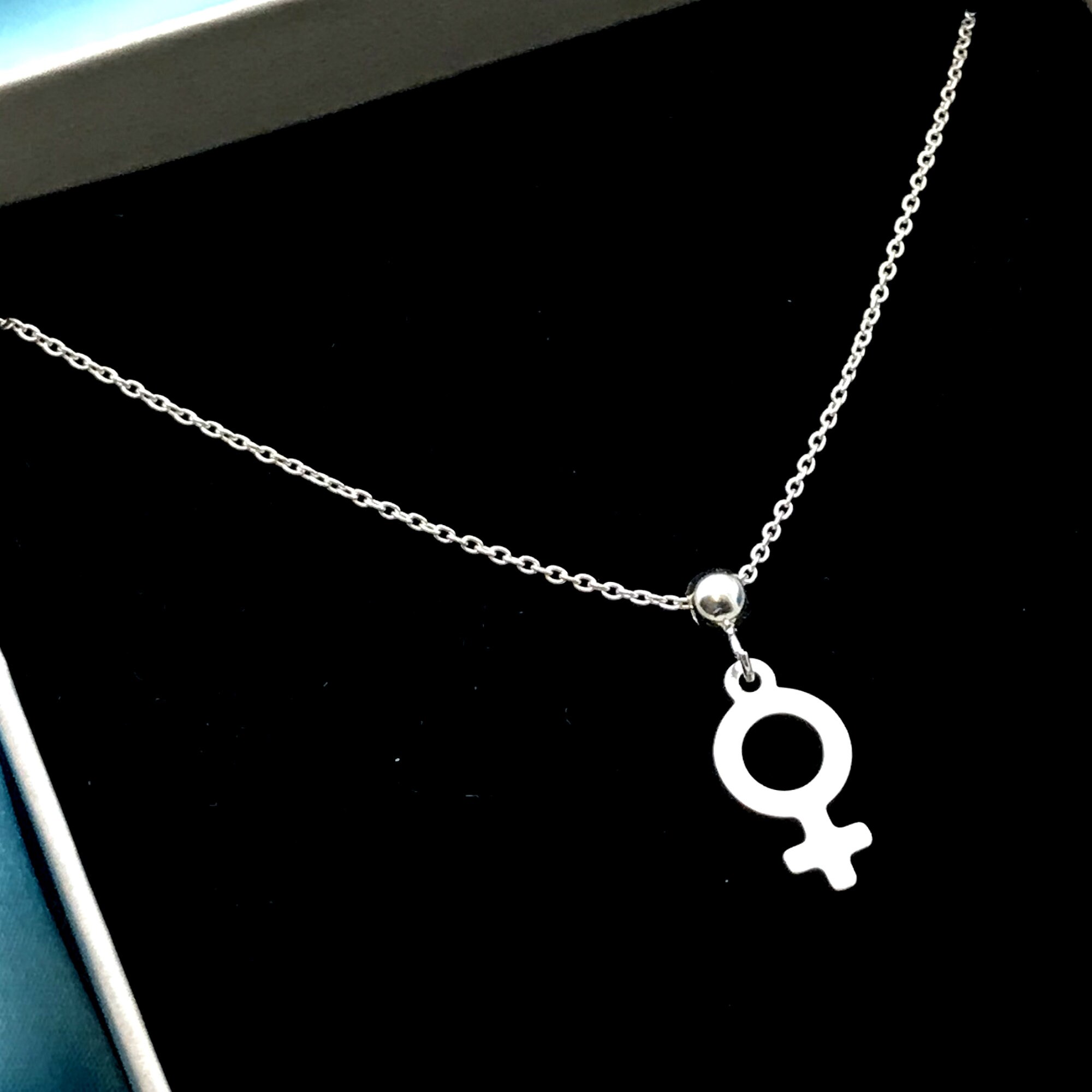 Female Symbol Necklace, Venus Symbol Necklace, Sterling Silver Feminism ...