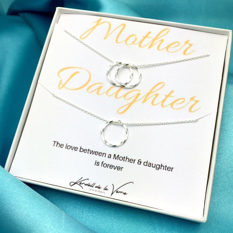 Mother Daughter Necklace Set, Sterling Silver Necklace, Mother Necklace