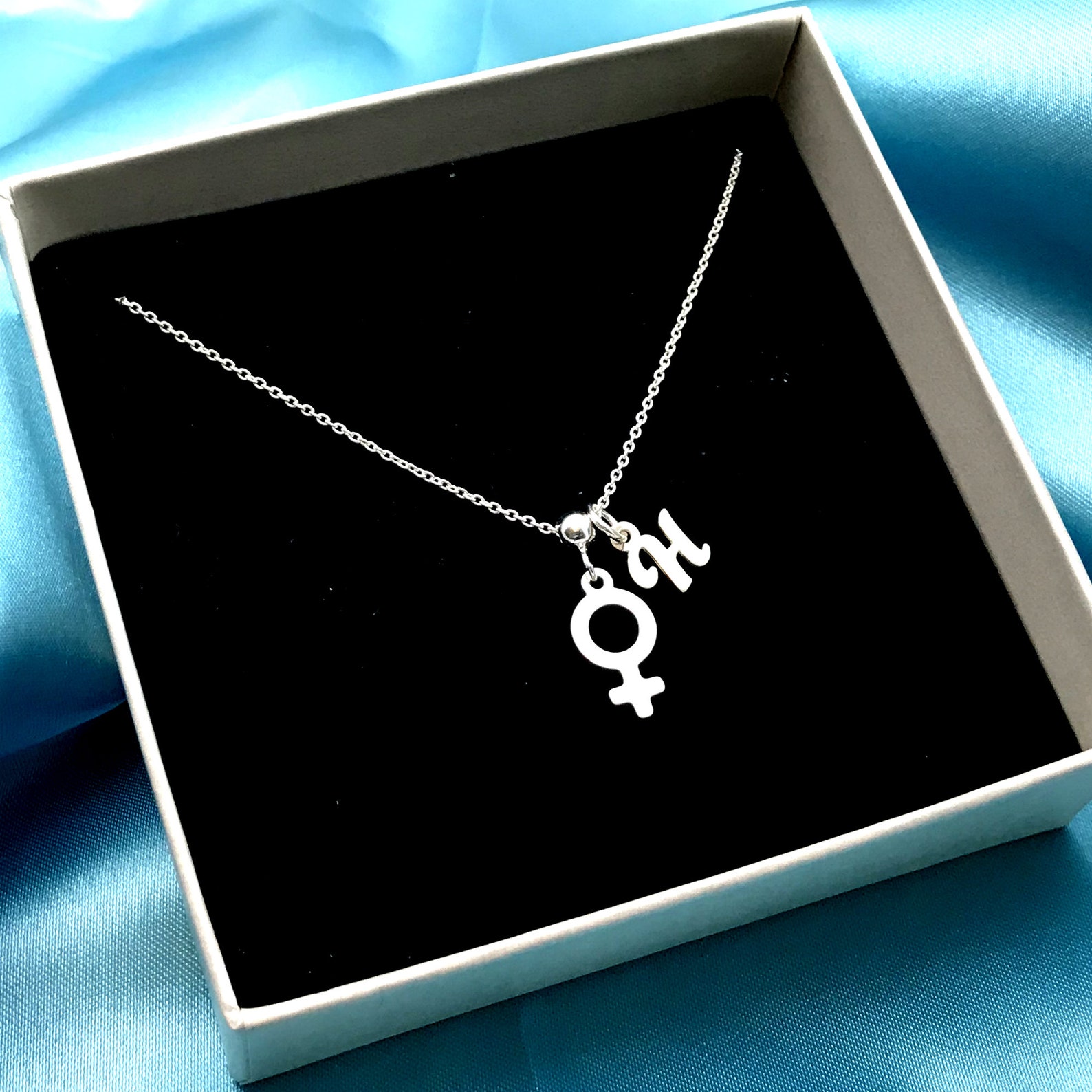 Female Symbol Necklace, Venus Symbol Necklace, Sterling Silver Feminism