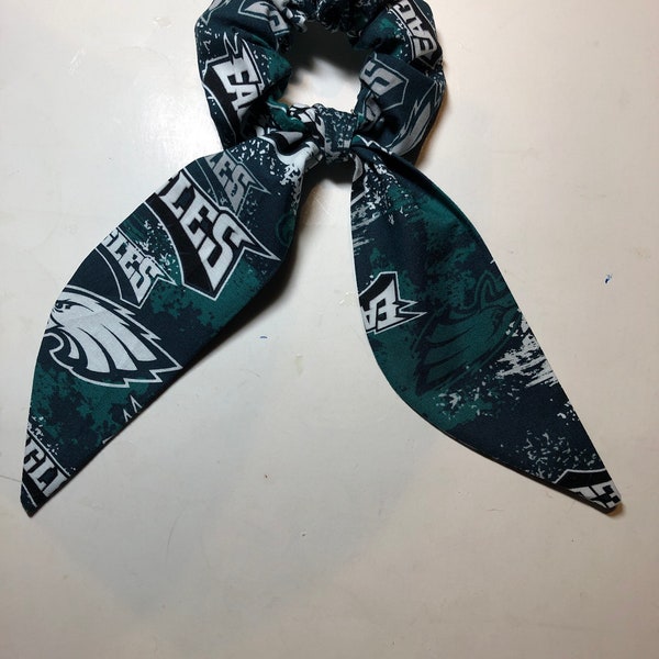 Philadelphia Eagles Scrunchy Tail Ponytail Holder elastic Hair Tie Retro Fabric