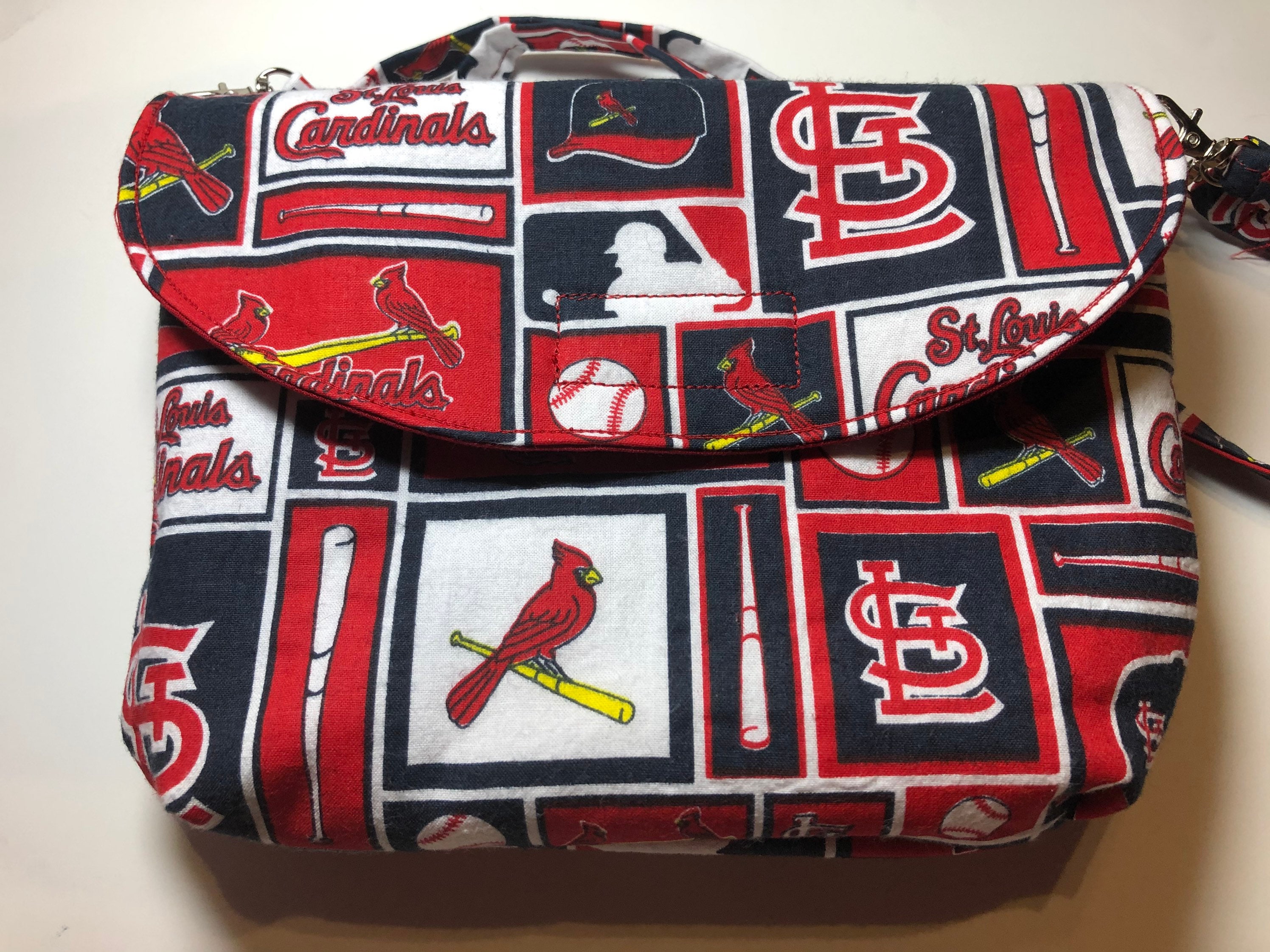 St Louis Cardinals ProFANity Crossbody Jersey Purse Bag MLB Red White  Buttoned