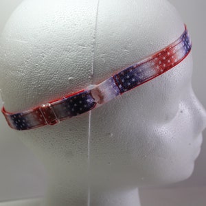 Cochlear Implant Headband Adjustable Headband Red White Blue Print