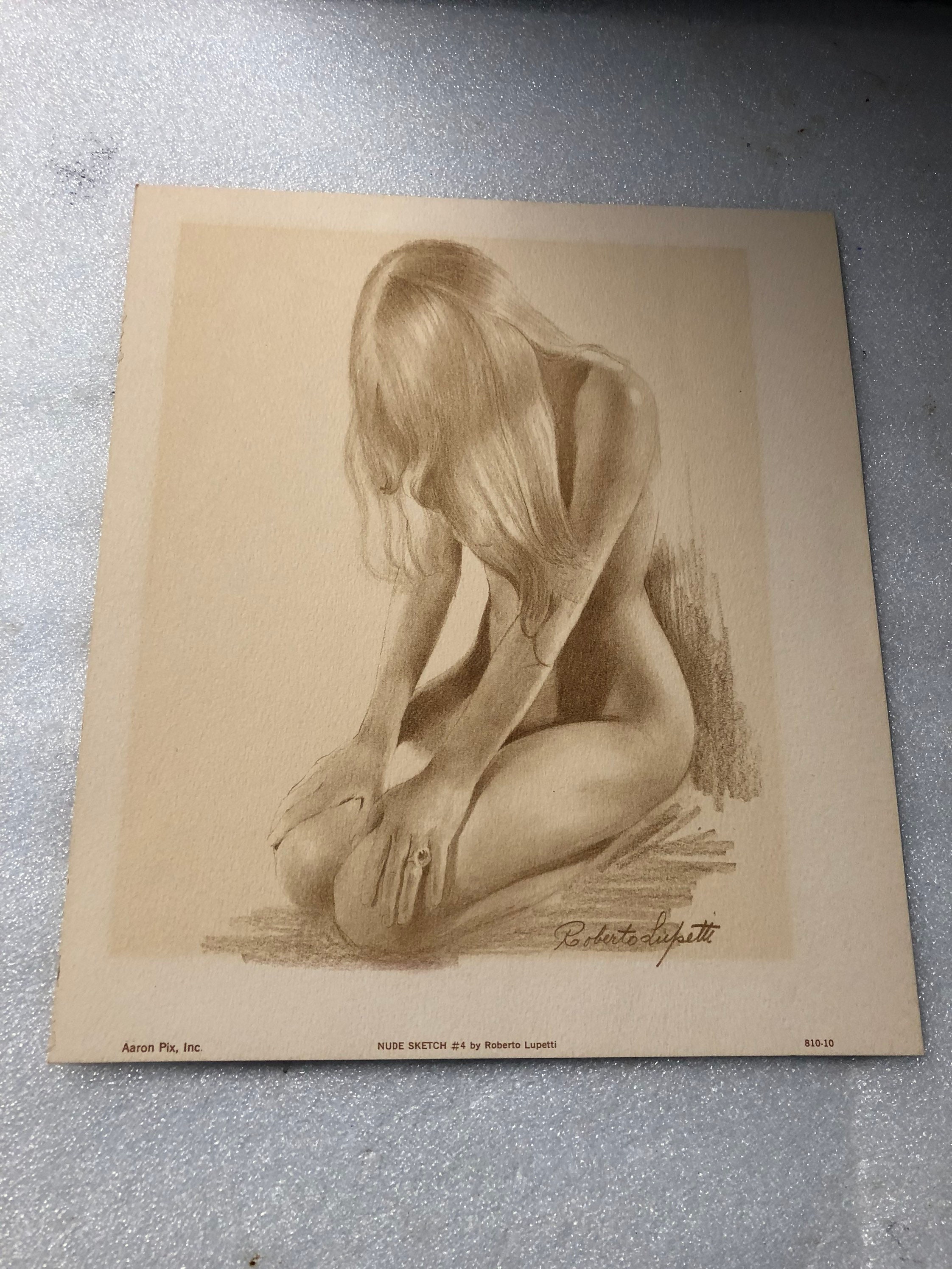 Roberto Lupetti Nude Sketch 4 Vintage Wall picture