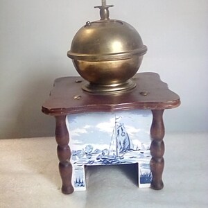Vintage Coffee Grinder Wood With Copper Front Farmhouse Kitchen Decor Made  in West Germany 
