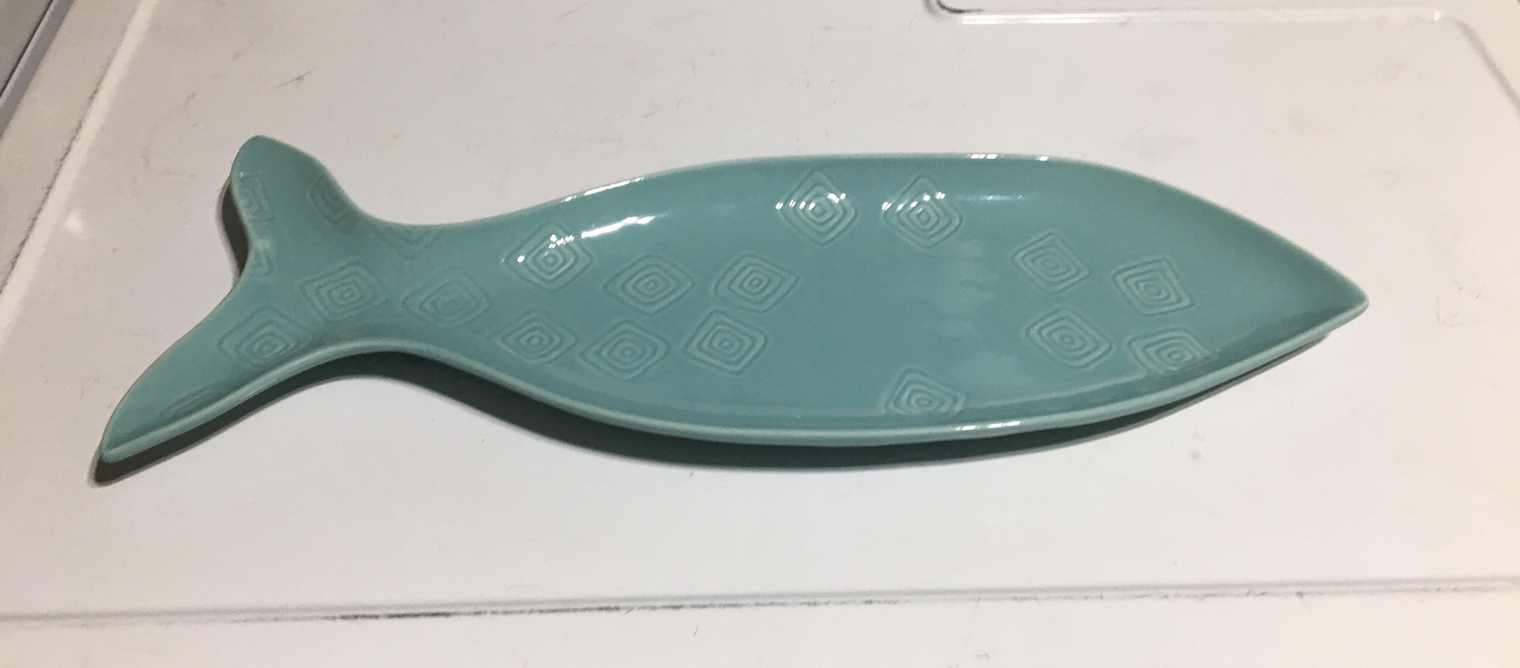 Kitchen & Dining Threshold Stone Ware Fish Platter Blue Home & Living