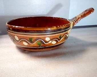 Mexican Terracotta Serving Bowl with Handle