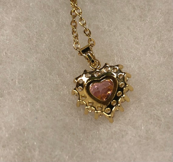 Pink Heart Pendant Necklace - image 3