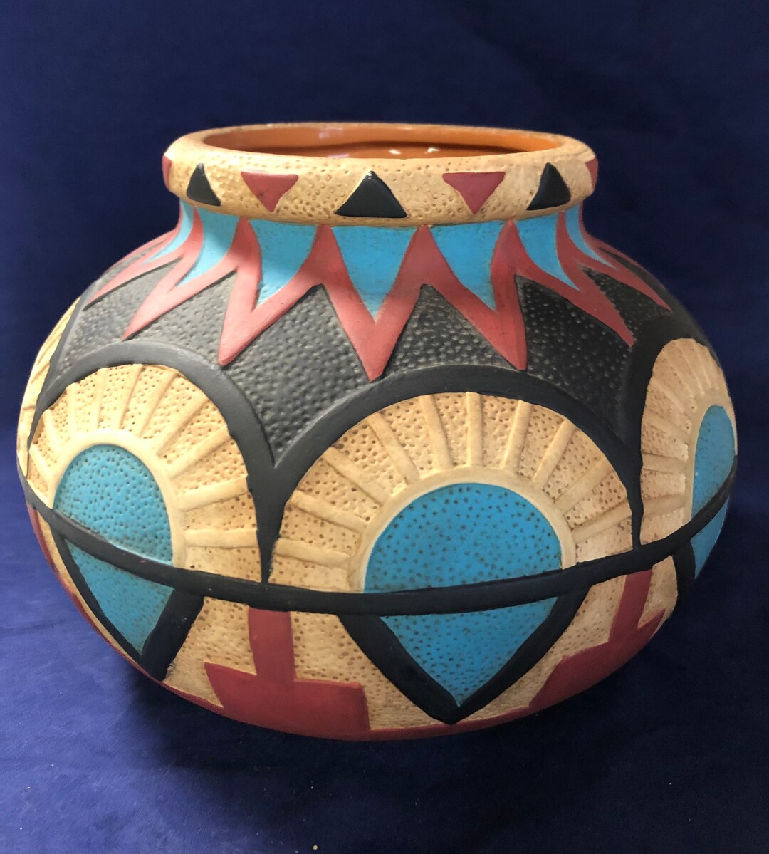 Native American Style Clay Pot New Debco Int Etsy
