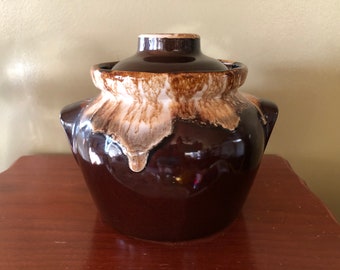 USA Drip Glaze Pottery Bean Pot Vintage