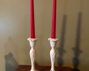 Godinger Baroque Candle Holders Painted Shabby Chic Boho