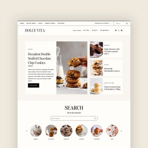 DOLCE VITA - Wordpress Blog Theme for Food Bloggers and Recipe Bloggers - Kadence Child Theme - Editorial Style