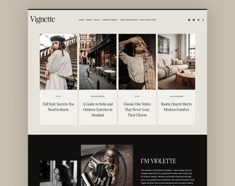 VIGNETTE - Wordpress Blog Theme for Bloggers and Influencers - Responsive Wordpress Theme - Kadence Child Theme - Instant Download