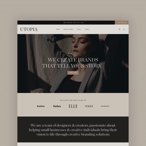 UTOPIA - Wordpress Blog Theme for Agencies and Creatives - Responsive Wordpress Theme - Kadence Child Theme - Instant Digital Download