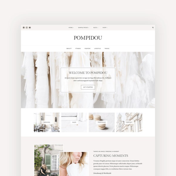 POMPIDOU - Wordpress Blog Theme for Bloggers and Influencers - Responsive Wordpress Theme - Kadence Child Theme - Instant Digital Download