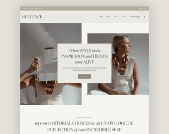 OPULENCE - Wordpress Blog Theme for Bloggers and Influencers - Responsive Wordpress Theme - Kadence Child Theme - Instant Digital Download