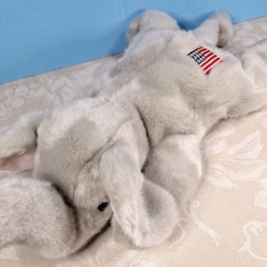 Vintage Y2k 2000 TY Inc Beanie Buddies RIGHTY The Elephant w Embroidered Flag