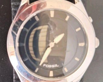 Y2K Mens Fossil Big Tic Watch Two Hands Analog Digital Seconds 2