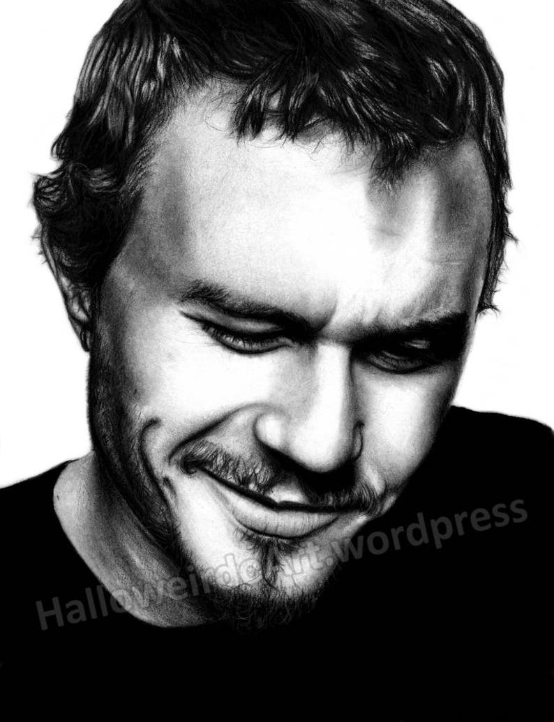  Heath Ledger Drawing PRINT Etsy