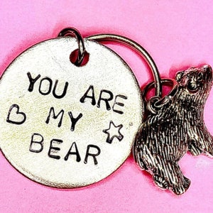 You Are My Bear, Thinking of you Gift, Pocket Bear Hug Keychain - Personalise Keychain Personalised Gift for  gift for Him, Valentines gift