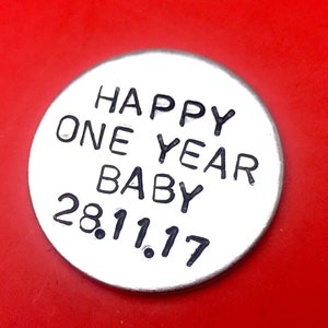 Regalos de aniversario para hombres - Ficha de bolsillo personalizada para novio - Moneda Love Token