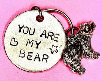 You Are My Bear, Thinking of you Gift, Pocket Bear Hug Keychain - Personalise Keychain Personalised Gift for  gift for Him, Valentines gift
