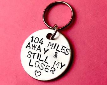 Gifts for Him - Long distance Relationship gift Anniversary Personalised Keychain Long distance boyfriend girlfriend Valentine’s Day gift
