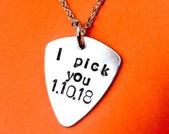 Guitar Pick Necklace: Personalized Music Pendant (Silver Tone)
