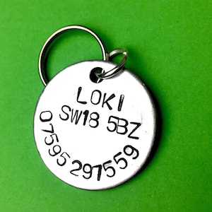 Pet id tag Personalized - Address, Phone number, Name engraved - Custom Cat tag - Dog Id tags