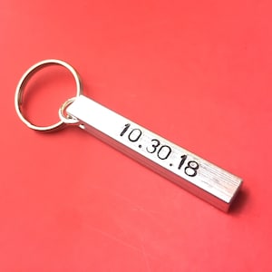 Valentines gift, Date keychain - - Boyfriend gift Personalised - Bar Keychain - Anniversary gift gift gift for him - Custom Keychain