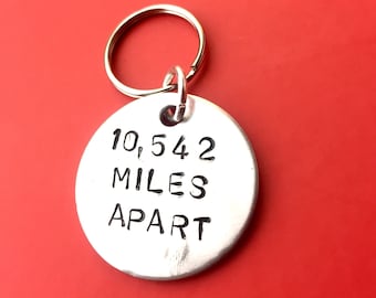 Long distance relationship gift - For him On Anniversary - Keychain Personalised